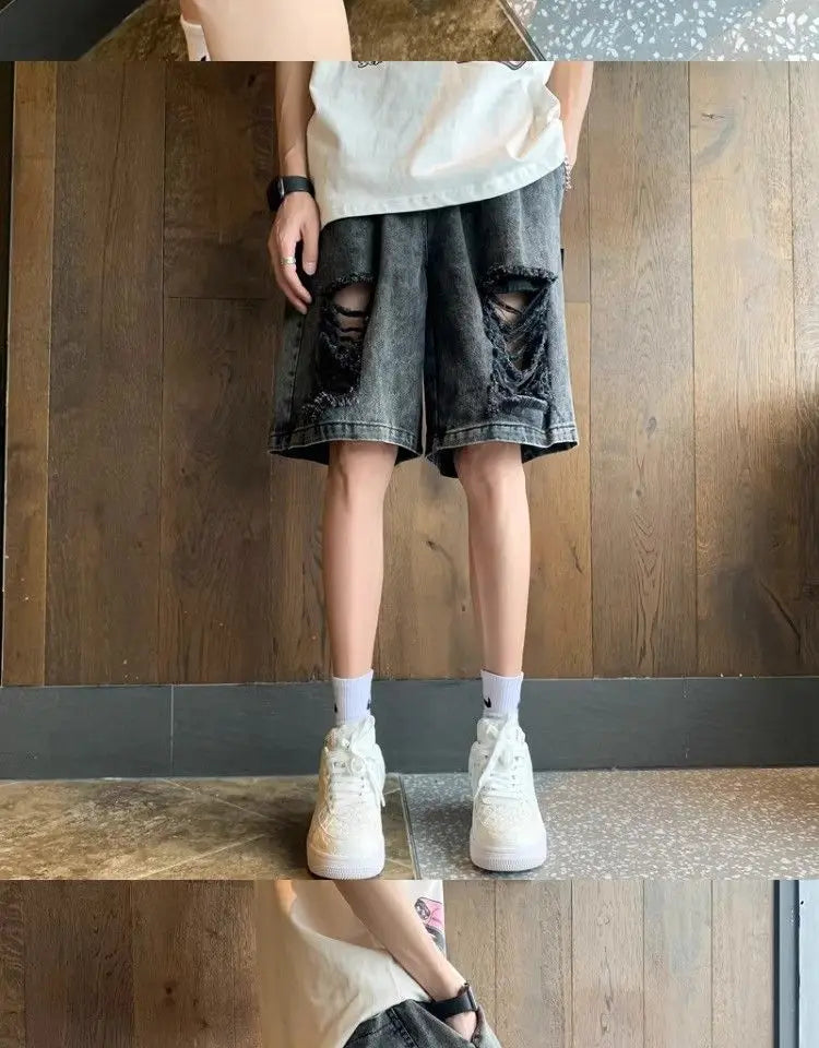 Pantalón corto vaquero rasgado